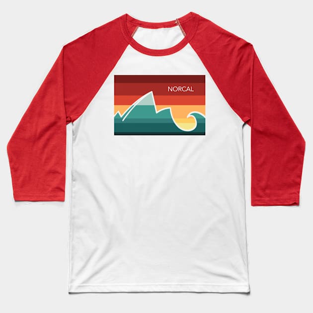 NorCal sunset Baseball T-Shirt by pholange